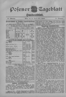 Posener Tageblatt. Handelsblatt 1912.04.16 Jg.51