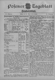 Posener Tageblatt. Handelsblatt 1912.04.22 Jg.51