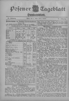 Posener Tageblatt. Handelsblatt 1912.05.02 Jg.51