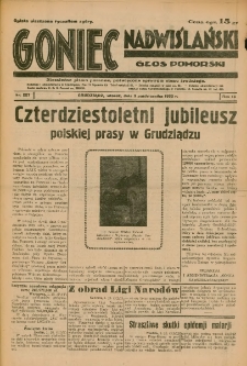 Goniec Nadwiślański: Głos Pomorski: Niezależne pismo poranne, poświęcone sprawom stanu średniego 1933.10.03 Nr227