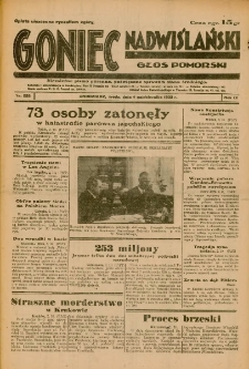 Goniec Nadwiślański: Głos Pomorski: Niezależne pismo poranne, poświęcone sprawom stanu średniego 1933.10.04 Nr228