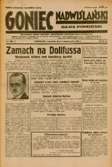 Goniec Nadwiślański: Głos Pomorski: Niezależne pismo poranne, poświęcone sprawom stanu średniego 1933.10.05 Nr229