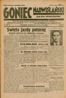 Goniec Nadwiślański: Głos Pomorski: Niezależne pismo poranne, poświęcone sprawom stanu średniego 1933.10.08 Nr232