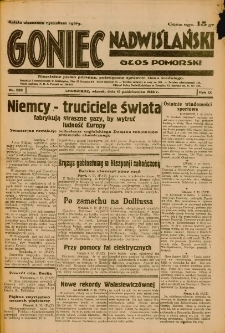 Goniec Nadwiślański: Głos Pomorski: Niezależne pismo poranne, poświęcone sprawom stanu średniego 1933.10.10 Nr233