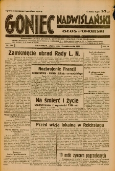 Goniec Nadwiślański: Głos Pomorski: Niezależne pismo poranne, poświęcone sprawom stanu średniego 1933.10.13 Nr236