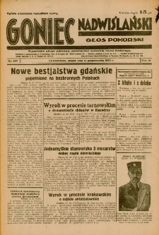 Goniec Nadwiślański: Głos Pomorski: Niezależne pismo poranne, poświęcone sprawom stanu średniego 1933.10.14 Nr237
