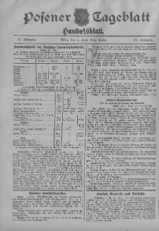 Posener Tageblatt. Handelsblatt 1912.06.01 Jg.51