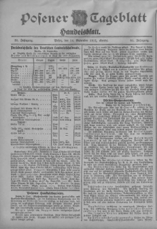 Posener Tageblatt. Handelsblatt 1912.09.14 Jg.51