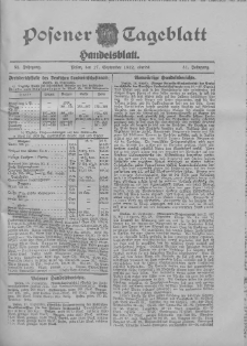 Posener Tageblatt. Handelsblatt 1912.09.17 Jg.51