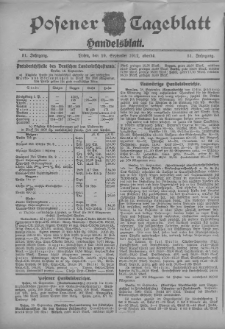Posener Tageblatt. Handelsblatt 1912.09.19 Jg.51