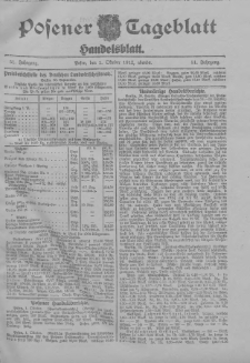 Posener Tageblatt. Handelsblatt 1912.10.01 Jg.51