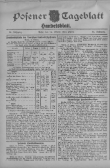 Posener Tageblatt. Handelsblatt 1912.10.14 Jg.51