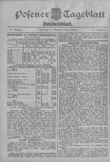 Posener Tageblatt. Handelsblatt 1912.11.21 Jg.51