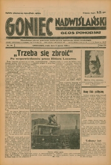 Goniec Nadwiślański: Głos Pomorski: Niezależne pismo poranne, poświęcone sprawom stanu średniego 1936.03.11 R.12 Nr59