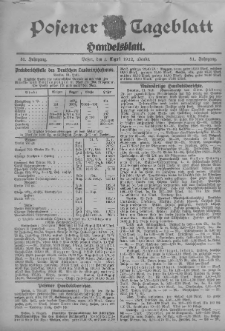 Posener Tageblatt. Handelsblatt 1912.08.01 Jg.51