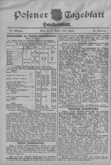 Posener Tageblatt. Handelsblatt 1912.08.12 Jg.51