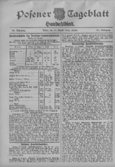Posener Tageblatt. Handelsblatt 1912.08.13 Jg.51
