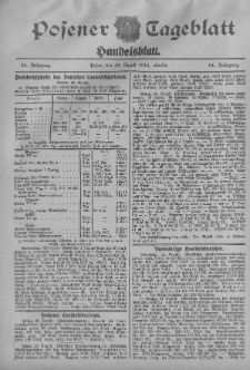Posener Tageblatt. Handelsblatt 1912.08.26 Jg.51