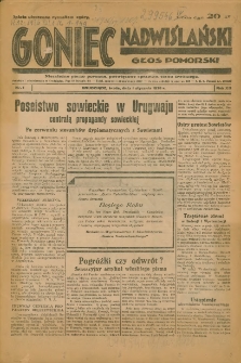 Goniec Nadwiślański: Głos Pomorski: Niezależne pismo poranne, poświęcone sprawom stanu średniego 1936.01.01 R.12 Nr1