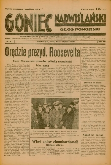 Goniec Nadwiślański: Głos Pomorski: Niezależne pismo poranne, poświęcone sprawom stanu średniego 1936.01.08 R.12 Nr5