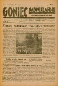 Goniec Nadwiślański: Głos Pomorski: Niezależne pismo poranne, poświęcone sprawom stanu średniego 1936.01.09 R.12 Nr6