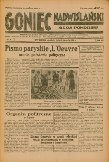 Goniec Nadwiślański: Głos Pomorski: Niezależne pismo poranne, poświęcone sprawom stanu średniego 1936.01.12 R.12 Nr9