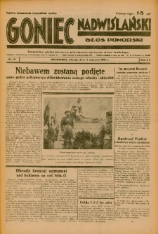 Goniec Nadwiślański: Głos Pomorski: Niezależne pismo poranne, poświęcone sprawom stanu średniego 1936.01.14 R.12 Nr10