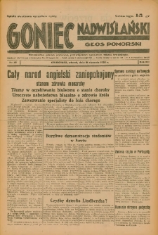 Goniec Nadwiślański: Głos Pomorski: Niezależne pismo poranne, poświęcone sprawom stanu średniego 1936.01.21 R.12 Nr16