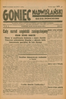 Goniec Nadwiślański: Głos Pomorski: Niezależne pismo poranne, poświęcone sprawom stanu średniego 1936.01.21 R.12 Nr16