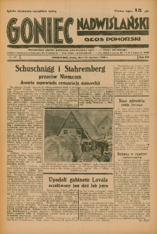 Goniec Nadwiślański: Głos Pomorski: Niezależne pismo poranne, poświęcone sprawom stanu średniego 1936.01.22 R.12 Nr17