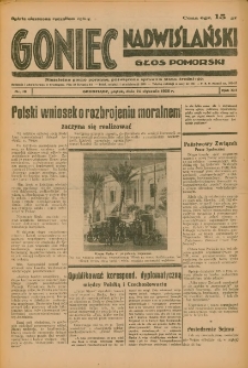 Goniec Nadwiślański: Głos Pomorski: Niezależne pismo poranne, poświęcone sprawom stanu średniego 1936.01.24 R.12 Nr19