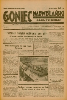 Goniec Nadwiślański: Głos Pomorski: Niezależne pismo poranne, poświęcone sprawom stanu średniego 1936.01.31 R.12 Nr25