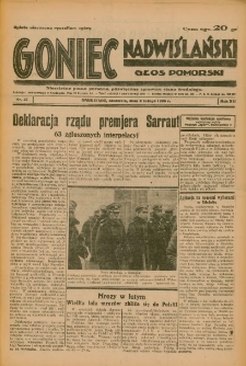 Goniec Nadwiślański: Głos Pomorski: Niezależne pismo poranne, poświęcone sprawom stanu średniego 1936.02.02 R.12 Nr27