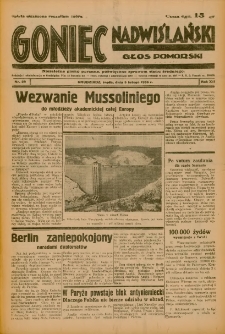Goniec Nadwiślański: Głos Pomorski: Niezależne pismo poranne, poświęcone sprawom stanu średniego 1936.02.05 R.12 Nr29