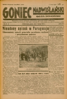 Goniec Nadwiślański: Głos Pomorski: Niezależne pismo poranne, poświęcone sprawom stanu średniego 1936.02.07 R.12 Nr31