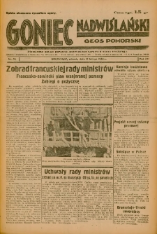 Goniec Nadwiślański: Głos Pomorski: Niezależne pismo poranne, poświęcone sprawom stanu średniego 1936.02.11 R.12 Nr34