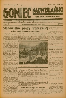 Goniec Nadwiślański: Głos Pomorski: Niezależne pismo poranne, poświęcone sprawom stanu średniego 1936.02.15 R.12 Nr38