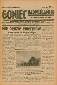 Goniec Nadwiślański: Głos Pomorski: Niezależne pismo poranne, poświęcone sprawom stanu średniego 1936.02.18 R.12 Nr40