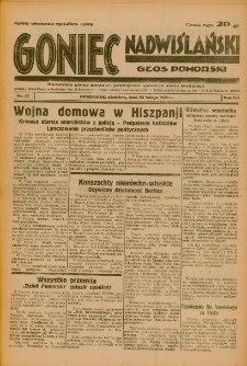 Goniec Nadwiślański: Głos Pomorski: Niezależne pismo poranne, poświęcone sprawom stanu średniego 1936.02.23 R.12 Nr45