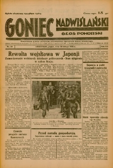 Goniec Nadwiślański: Głos Pomorski: Niezależne pismo poranne, poświęcone sprawom stanu średniego 1936.02.28 R.12 Nr49