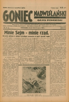 Goniec Nadwiślański: Głos Pomorski: Niezależne pismo poranne, poświęcone sprawom stanu średniego 1936.03.24 R.12 Nr70