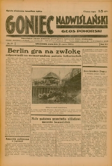 Goniec Nadwiślański: Głos Pomorski: Niezależne pismo poranne, poświęcone sprawom stanu średniego 1936.03.25 R.12 Nr71