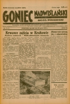 Goniec Nadwiślański: Głos Pomorski: Niezależne pismo poranne, poświęcone sprawom stanu średniego 1936.03.26 R.12 Nr72