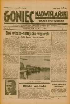 Goniec Nadwiślański: Głos Pomorski: Niezależne pismo poranne, poświęcone sprawom stanu średniego 1936.03.28 R.12 Nr74