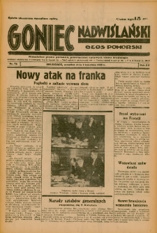 Goniec Nadwiślański: Głos Pomorski: Niezależne pismo poranne, poświęcone sprawom stanu średniego 1936.04.02 R.12 Nr78