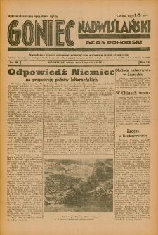 Goniec Nadwiślański: Głos Pomorski: Niezależne pismo poranne, poświęcone sprawom stanu średniego 1936.04.04 R.12 Nr80