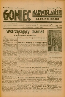 Goniec Nadwiślański: Głos Pomorski: Niezależne pismo poranne, poświęcone sprawom stanu średniego 1936.04.05 R.12 Nr81