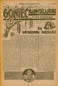 Goniec Nadwiślański: Głos Pomorski: Niezależne pismo poranne, poświęcone sprawom stanu średniego 1936.04.12 R.12 Nr87