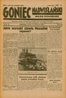 Goniec Nadwiślański: Głos Pomorski: Niezależne pismo poranne, poświęcone sprawom stanu średniego 1936.04.16 R.12 Nr89