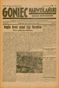 Goniec Nadwiślański: Głos Pomorski: Niezależne pismo poranne, poświęcone sprawom stanu średniego 1936.04.21 R.12 Nr93